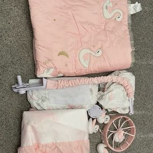 Lambs & Ivy swan baby bedding